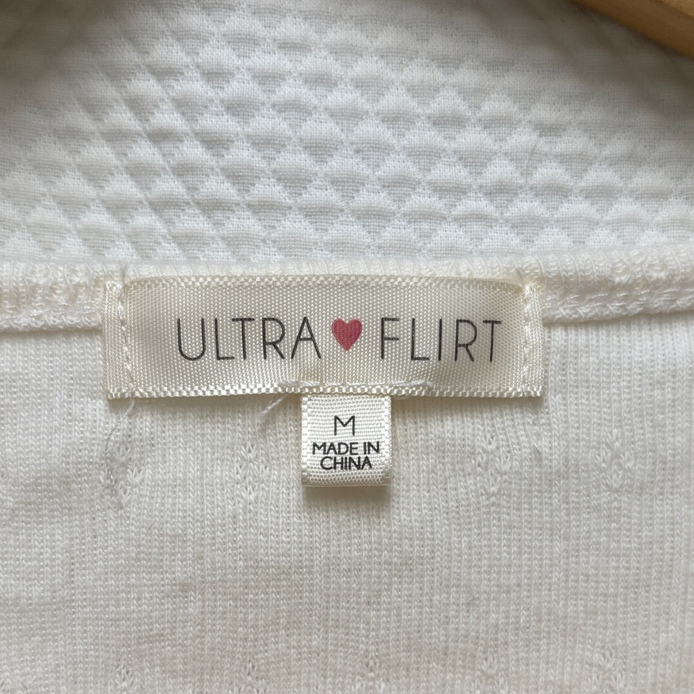 Ultra Flirt Ivory Textured Blouse - Picture 2 of 4